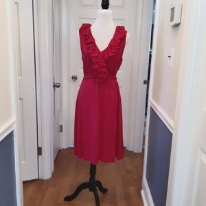 Pink Knit Dress with Tie Waist